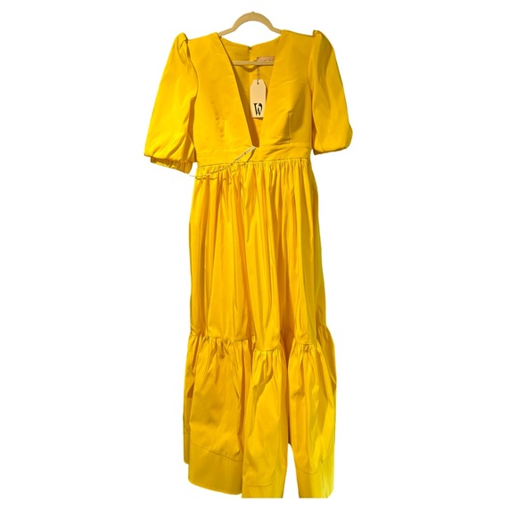 Elegant Yellow Evening Gown - Picture 3 of 14